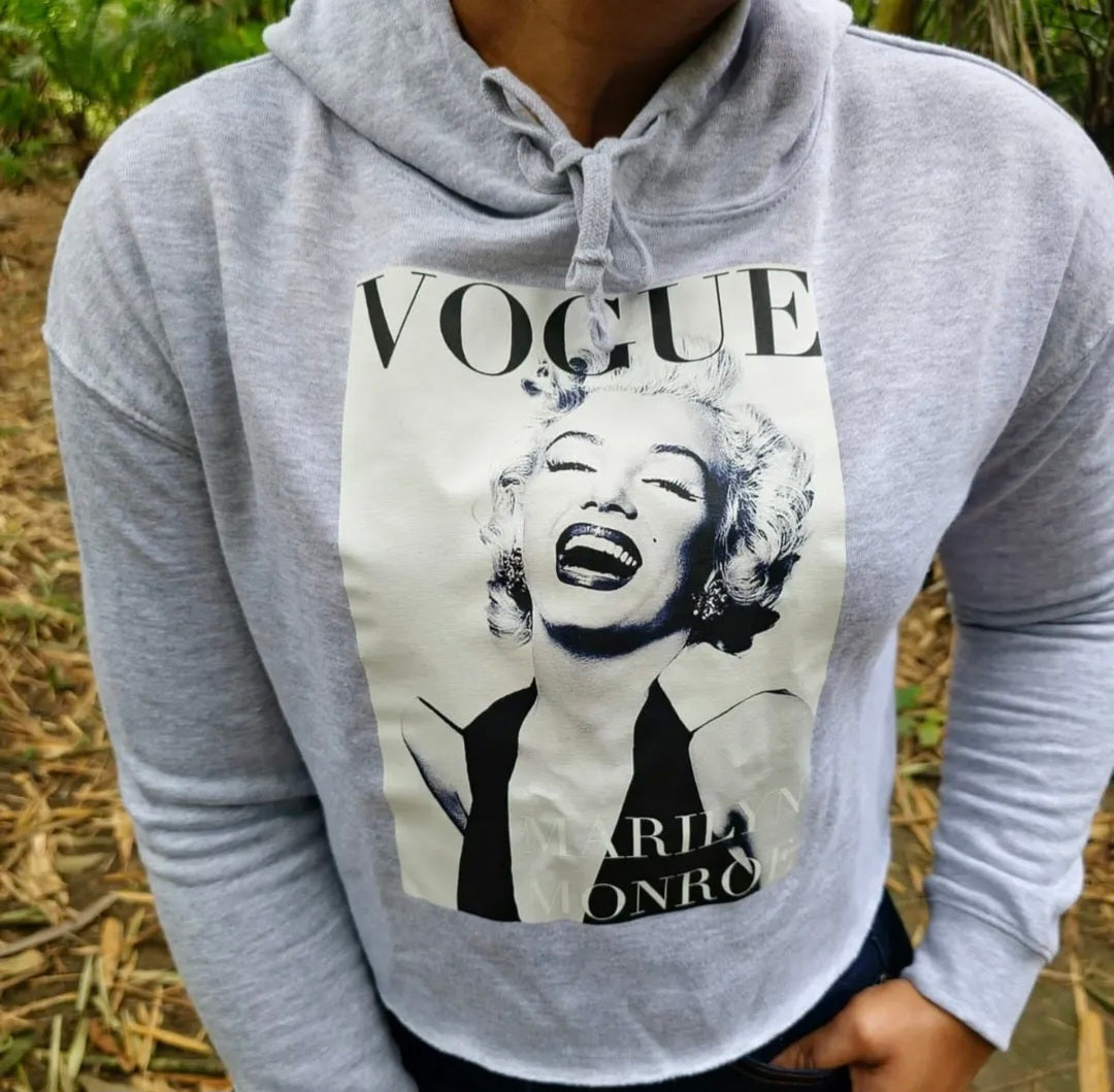 Marilyn Monroe Vogue Crop Hoodie